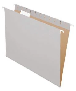 Pendaflex 81604 Colored Hanging Folders, Letter Size, 1/5-Cut Tab, Gray, 25/box