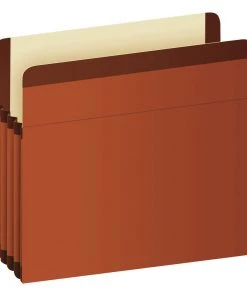 Pendaflex 085343 3.5 In. Expansion Letter Size Premium Reinforced Expanding File Pockets - Red Fiber (10/Box)