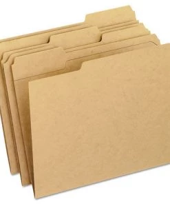 Pendaflex RK152 1/3 Dark Kraft File Folders With Double-Ply Top, 1/3-Cut Tabs, Letter Size, Kraft, 100/box