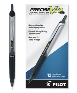 Pilot 13450 Precise V10RT 1 Mm Black Ink Retractable Pens (1 Dozen)