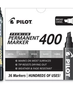 Pilot 44144 Premium 400 Chisel Tip Black Ink Permanent Marker (36/Box)