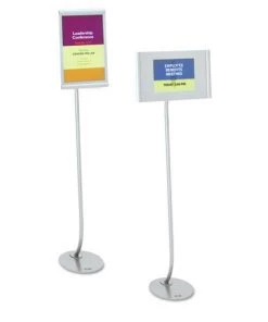 Quartet 7922 Aluminum Frame 11 In. X 17 In. Designer Sign Stand - Silver