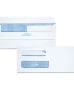 Quality Park QUA24531 Double Window Redi-Seal Security-Tinted Envelope, #8 5/8, Commercial Flap, Redi-Seal Closure, 3.63 X 8.63, White, 250/carton