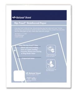 National 20121 Rip Proof 3-Hole 8.5 In. X 11 In. Unruled Reinforced Filler Paper - White (100/Pack)