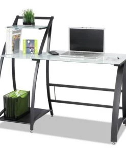 Safco 1936TG 53.25 In. X 23.25 In. X 45 In. Xpressions 53-1/4 In. Computer Desk - Frosted/Black