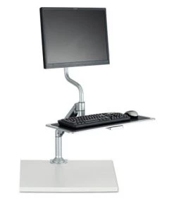Safco 2130SL 11 Lbs. Capacity Single Monitor Desktop Sit/Stand Workstation - Silver