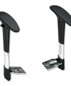 Safco 3495BL Adjustable T-Pad Arms For Metro Series Extended-Height Chairs - Black/Chrome (1 Pair)