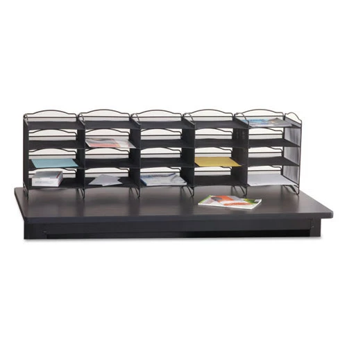 Safco 7770BL Onyx 19 In. X 59 In. X 15.25 In. 20 Compartment Mesh Literature Sorter - Black (1/Carton)