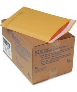 Sealed Air 10188 Jiffylite #3 Barrier Bubble Lining Self-Adhesive Closure 8.5 In. X 14.5 In. Self-Seal Bubble Mailers - Golden Kraft (25/Carton)