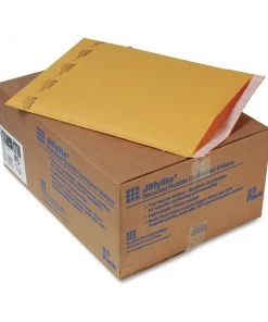 Sealed Air 10191 Jiffylite #6 Barrier Bubble Lining Self-Adhesive Closure 12.5 In. X 19 In. Self-Seal Bubble Mailers - Golden Brown Kraft (25/Carton)