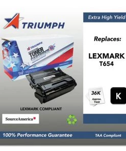 Triumph TRI-T654X11A Remanufactured T654X41G 36000-Page Extra High-Yield Toner - Black