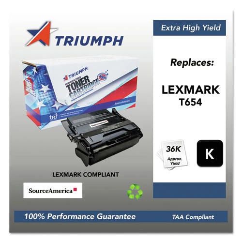 Triumph TRI-T654X11A Remanufactured T654X41G 36000-Page Extra High-Yield Toner - Black