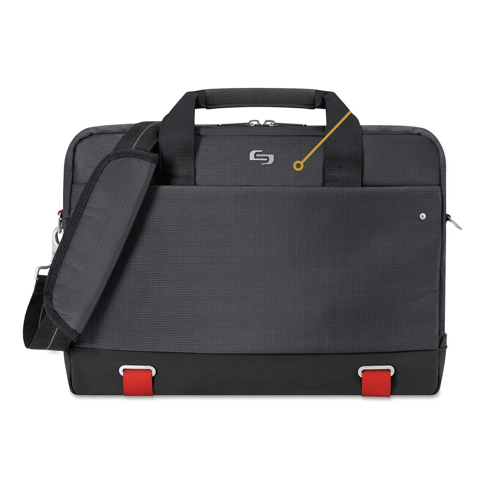 SOLO PRO100-4 18 In. X 2.5 In. X 13 In. Polyester Envoy Briefcase - Black