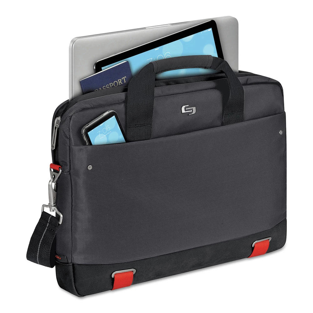 SOLO PRO100-4 18 In. X 2.5 In. X 13 In. Polyester Envoy Briefcase - Black - Image 2