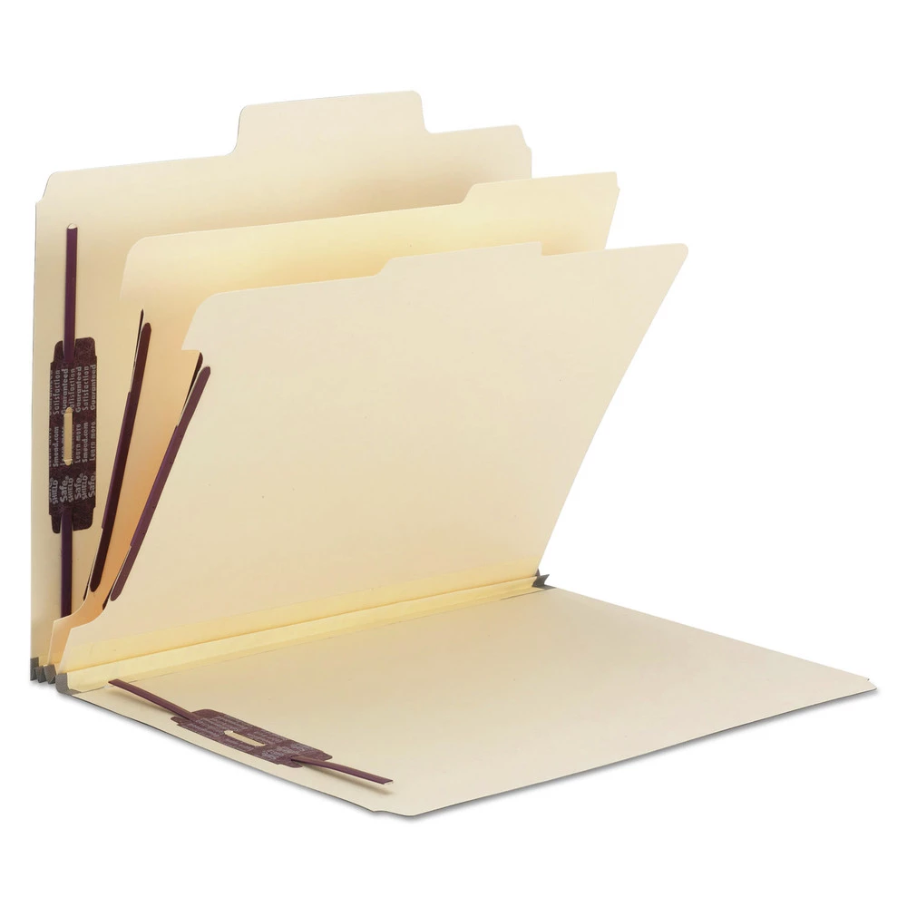 Smead 14011 SuperTab SafeSHIELD Coated Fastener Technology, 2 Dividers, Letter Size, Classification Folders - Dark Gray (10/Box) - Image 2