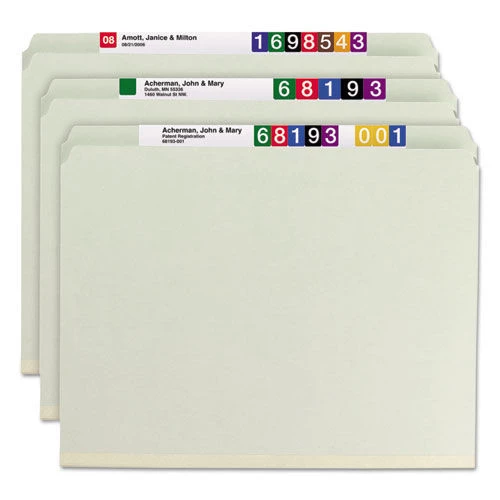 Smead 14910 Straight Tab 2 In. Expansion Letter Size Recycled Pressboard Folders With 2 SafeSHIELD Coated Fasteners - Gray-Green (25/Box) - Image 3