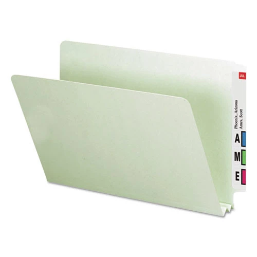 Smead 29210 Extra Heavy 2 In. Expansion Straight Tab Pressboard End Tab Folders - Gray-Green (25/Box)