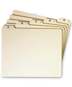 Smead 50176 Alphabetic Top Tab Indexed File Guide Set, 1/5-Cut Top Tab, A To Z, 8.5 X 11, Manila, 25/set