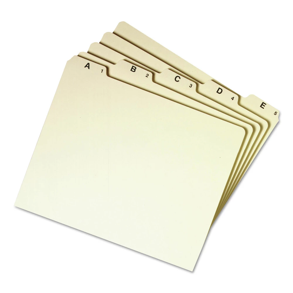 Smead 50176 Alphabetic Top Tab Indexed File Guide Set, 1/5-Cut Top Tab, A To Z, 8.5 X 11, Manila, 25/set - Image 2