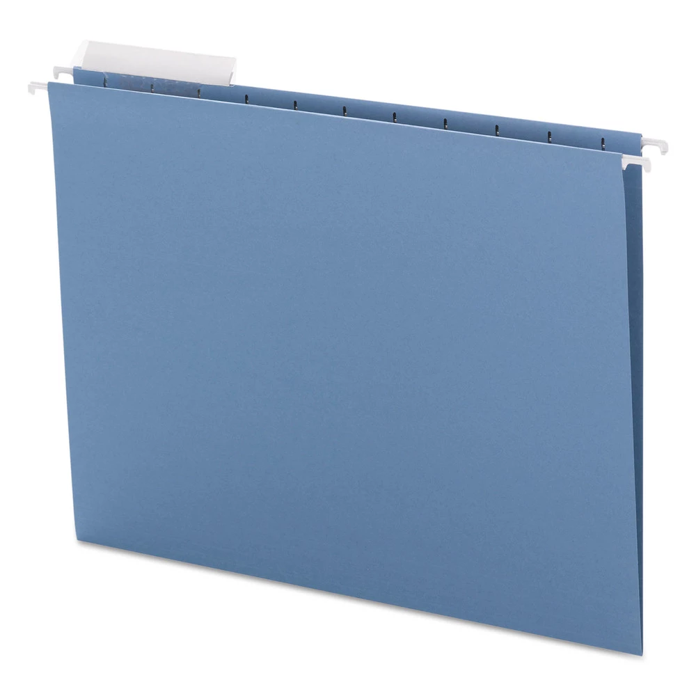 Smead 64021 1/3 Cut Tab Letter Size Colored Hanging Folders - Blue (25/Box) - Image 2