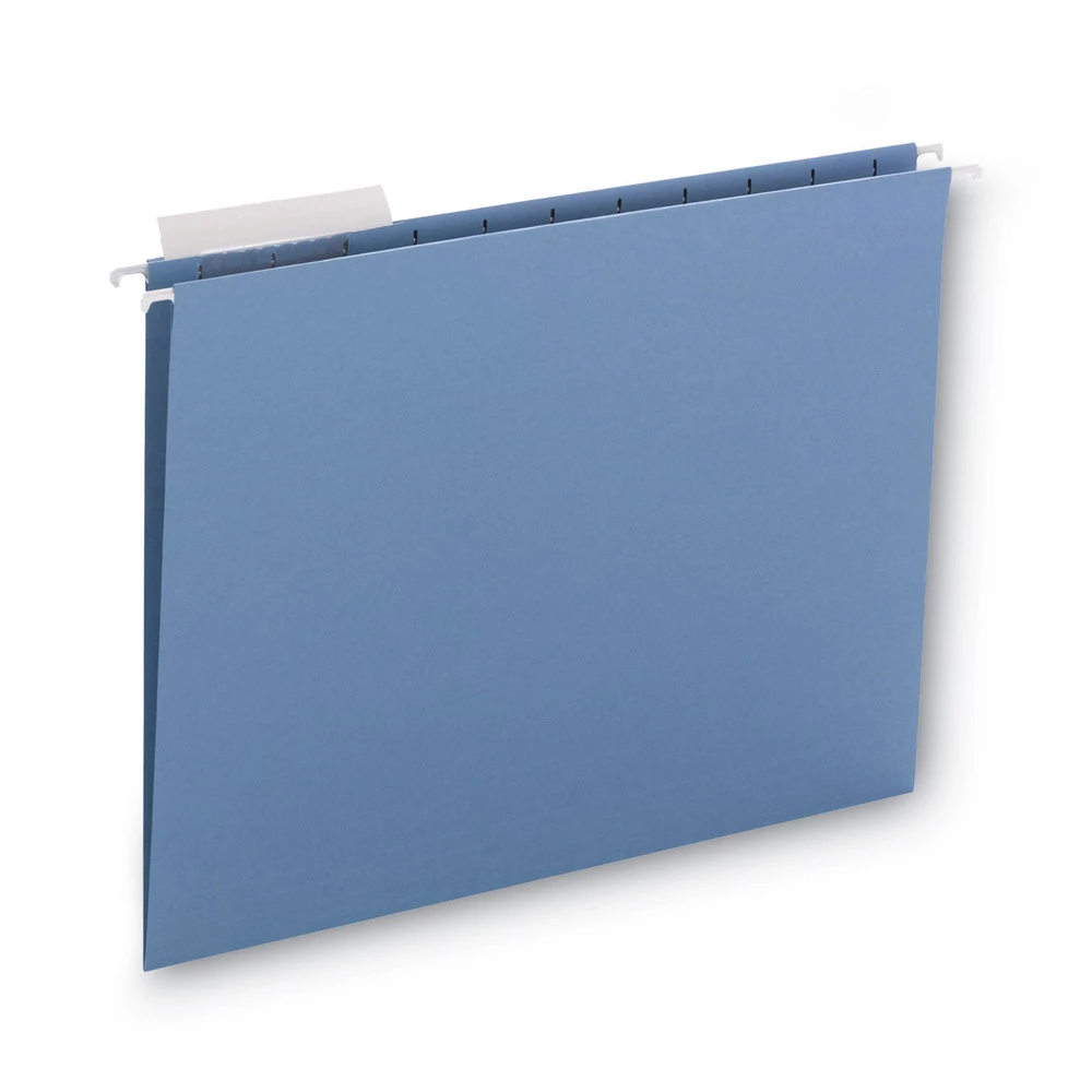 Smead 64021 1/3 Cut Tab Letter Size Colored Hanging Folders - Blue (25/Box) - Image 3