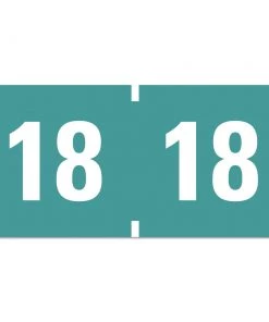 Smead 68318 Yearly End Tab 0.75 In. X 1.5 In. '18-ft File Folder Labels - Teal (500-Piece/Roll)