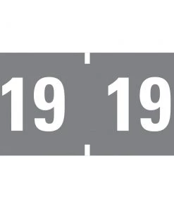 Smead 68319 0.75 In. X 1.5 In. Yearly End Tab Folder Labels - 19, Gray (500 Labels/Roll)