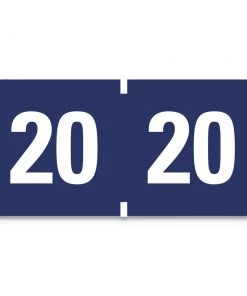 Smead 68320 0.75 In. X 1.5 In. Yearly End Tab Folder Labels - 20, Dark Blue (500 Labels/Roll)