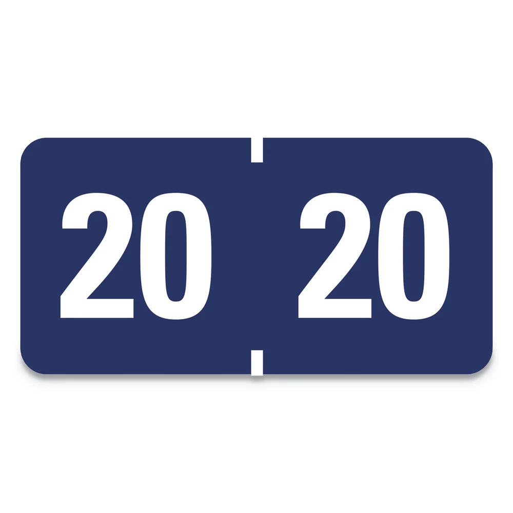 Smead 68320 0.75 In. X 1.5 In. Yearly End Tab Folder Labels - 20, Dark Blue (500 Labels/Roll)