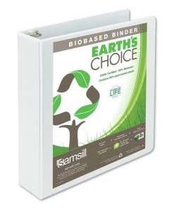 Samsill 18967 Earth's Choice 3 Round Ring 2 In. Capacity View Binder - White