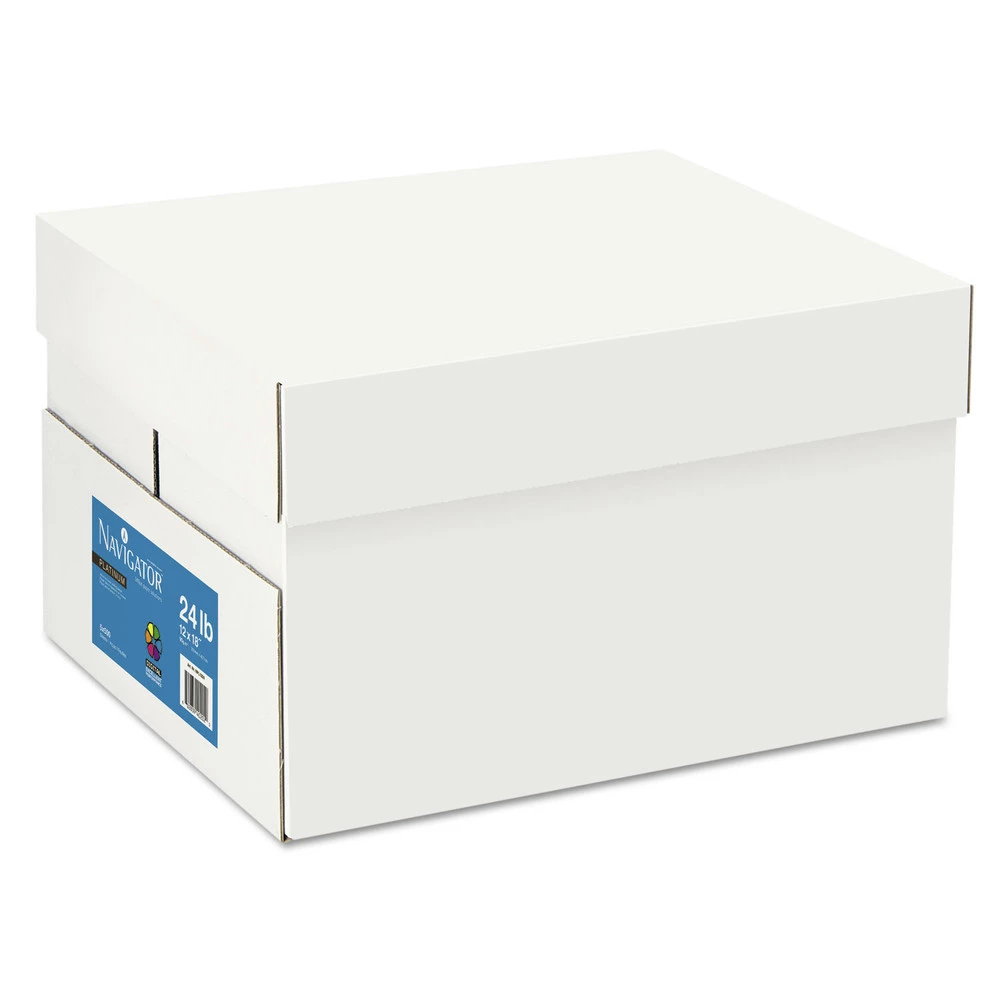 Navigator NPL1224 Platinum 99 Bright 12 In. X 18 In. Copy Paper - White (500 Sheets/Ream, 5 Reams/Carton)