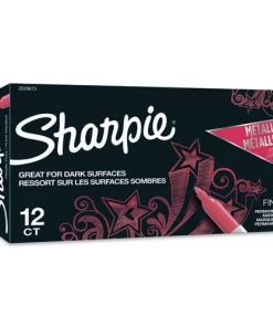 Sharpie 2029673 Fine Bullet Tip, Metallic Fine Point Permanent Markers - Red (1 Dozen)