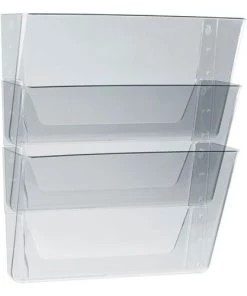 Storex 70245U06C 3-Pocket 13 In. X 14 In. Letter Wall File - Clear (3/Pack)