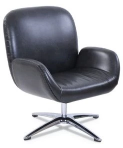 SertaPedic 49688 Tavern Collection 300 Lbs. Capacity Lounge Chair - Distressed Brown/Chrome