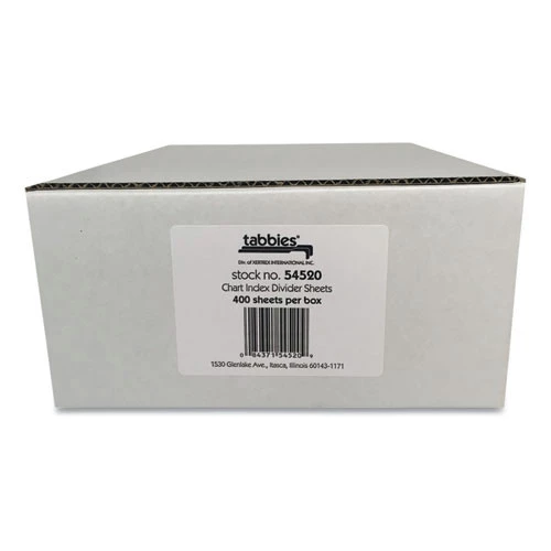 Tabbies 54520 11 In. X 8.5 In. Medical Chart Index Divider Sheets - White (400/Box) - Image 3