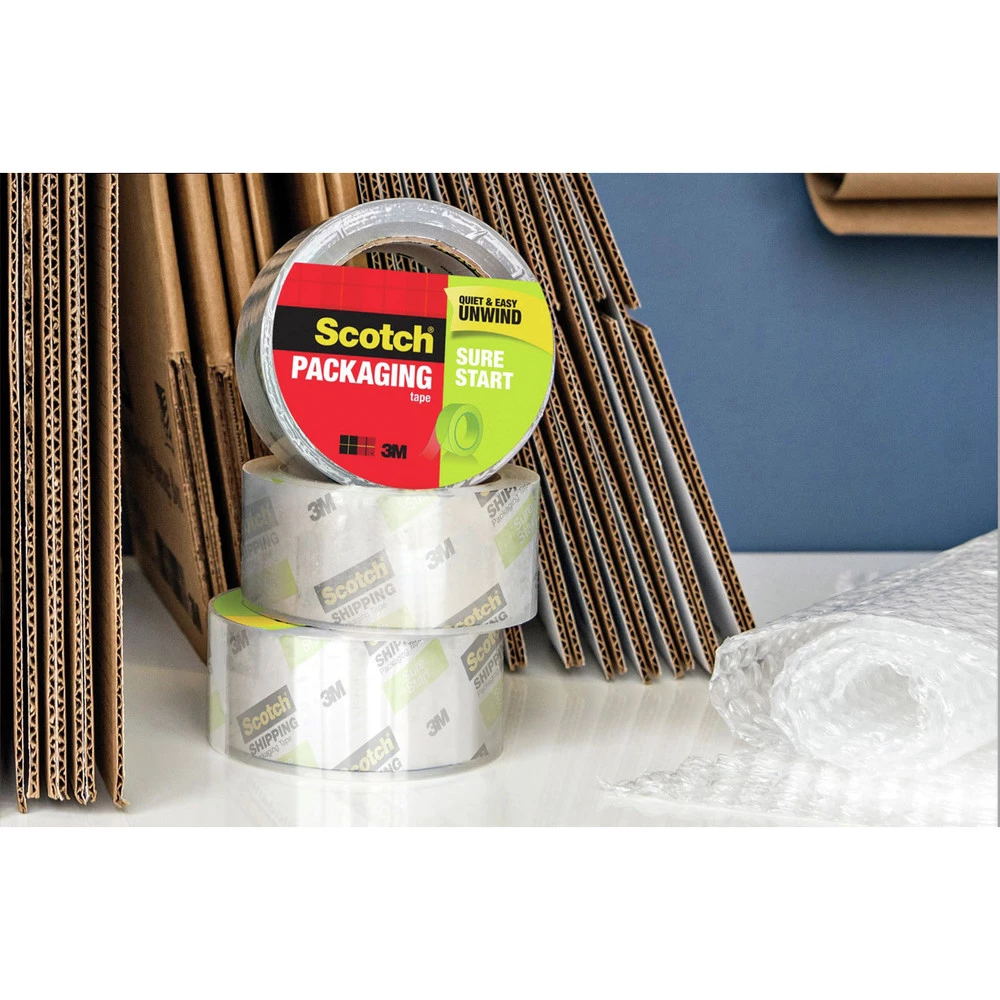 Scotch 3450-8 1.88 In. X 54.6 Yds. Sure Start 3 In. Core Packaging Tape - Clear (8/Pack) - Image 2