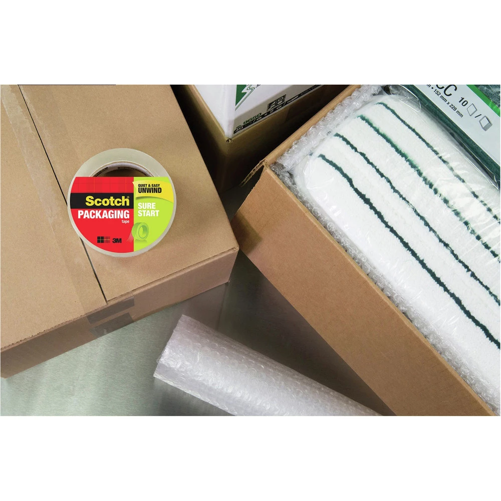 Scotch 3500-6 1.88 In. X 54.6 Yds. Sure Start 3 In. Core Packaging Tape - Clear (6/Pack) - Image 3