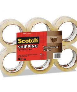 Scotch 3750-6 1.88 In. X 54.6 Yds. 3750 Commercial Grade 3 In. Core Packaging Tape With Dispenser - Clear (6/Pack)