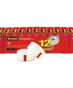 Scotch 600K12 0.75 In. X 83.33 Ft. 1 In. Core Transparent Tape (12/Pack)