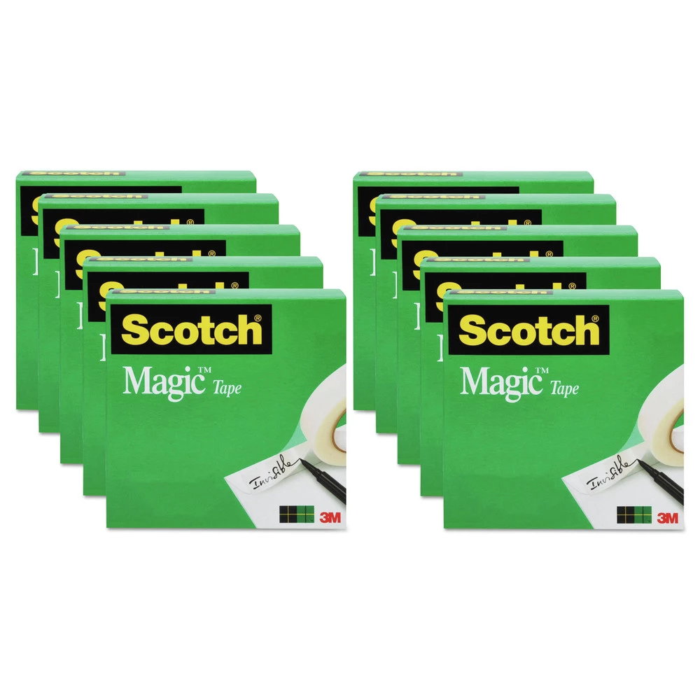Scotch 810P10K 1 In. Core 0.75 In. X 83.33 Ft. Magic Tape Value Pack - Clear (10-Piece/Pack) - Image 2