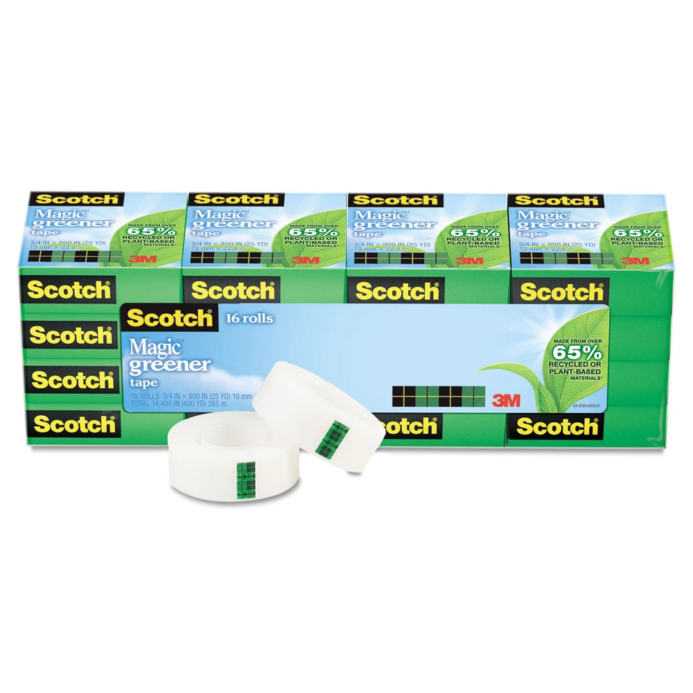 Scotch 812-16P 1 In. Core 0.75 In. X 75 Ft. Magic Greener Tape - Clear (16-Piece/Pack) - Image 4
