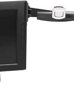 3M DH240MB 30 Sheet Capacity Plastic Adhesive Monitor Mount Swing Arm Copyholder - Black/Silver Clip