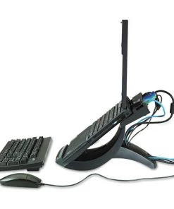 3M LX550 9 In. X 12 In. X 6.5 In. - 9.5 In. Supports 20 Lbs., Vertical Notebook Computer Riser With Cable Management - Black/Charcoal Gray