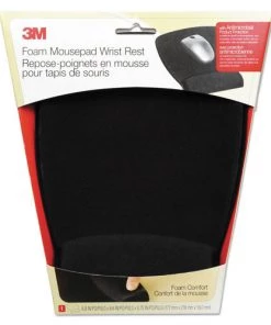 3M MW209MB Antimicrobial Foam Nonskid Base Mouse Pad Wrist Rest - Black