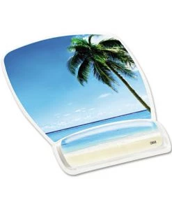 3M MW308DS Fun Design Clear Gel 6-4/5 In. X 8-3/5 In. X 3/4 In. Mouse Pad With Wrist Rest - Daisy Print