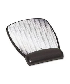 3M MW309LE 6-3/4 In. X 8-3/5 In. Precise Leatherette Mouse Pad With Standard Wrist Rest - Black