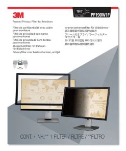 3M PF190W1F 16:10 Aspect Ratio Framed Blackout Privacy Filters For 18.4 - 19 In. Monitors