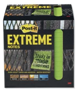 3M XTRM3312TRYG 45 Sheets 3 In. X 3 In. Water-Resistant Self-Stick Notes - Green (12/Pack)