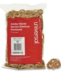 Universal UNV00110 0.04 Gauge Size 10 Rubber Bands - Beige (3400/Pack)