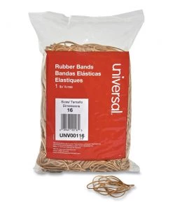 Universal UNV00116 Size 16 .04 In. Gauge Rubber Bands - Beige (1900/Pack)